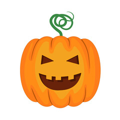 Jack-o-lantern. Halloween pumpkin.	Laughing pumpkin, vector illustration.
