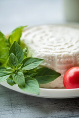 fresh ricotta with basil and tomato