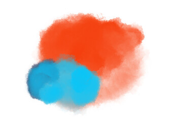 Creatividad en acuarela turquesa y naranja, pintura, brochazo, elemento decorativo.