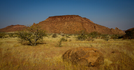Plateau and boulders