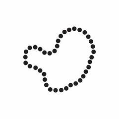 Pearl necklace icon in black style isolated on white background. Jewelry and accessories symbol stock