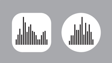 Two Icons Design with Waves of the equalizer. EQ Vector Illustration. Voice Memo Recorder Icon.