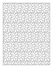 Geometric Pattern Coloring Pages for Coloring Book in Black and withe 