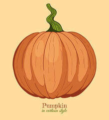 vector illustration of pumpkin in cartoon style
