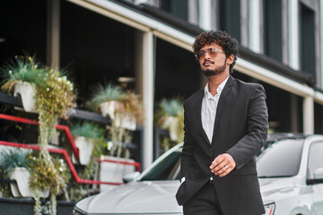 businessman goes to the Office of his company