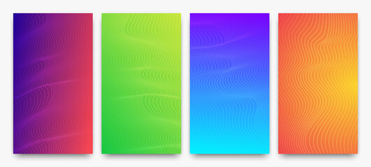 Modern colorful gradient background with wave lines