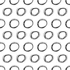 Seamless pattern with sketch circles shape