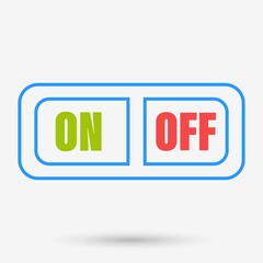 Button off on isolated object. Vector illustration.