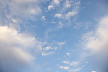 Amazing clouds hanging in the blue sky. Wonderful sunset and a better sunrise with beautiful clouds with a colorful sky.