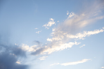 Amazing clouds hanging in the blue sky. Wonderful sunset and a better sunrise with beautiful clouds with a colorful sky.