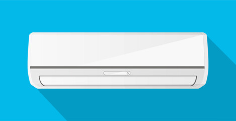 Air conditioner isolated on blue background. Air conditioner icon.