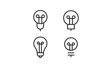 Idea symbol. Electric lamp vector icons. Light bulbs.