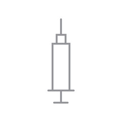 Syringe linear icon. Vaccine symbol.