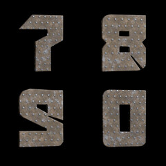 Star metal plate alphabet - digits 7-0