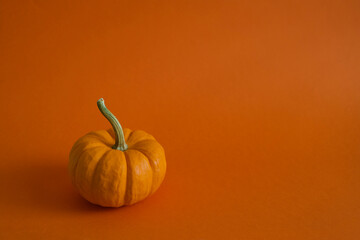 Halloween pumpkin decorations on a orange background