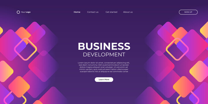 Abstract background for business landing page web design