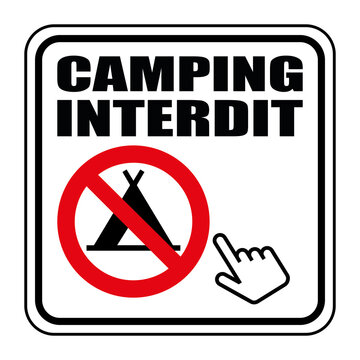 Logo camping interdit.