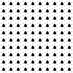 Square seamless background pattern from geometric shapes are different sizes and opacity. The pattern is evenly filled with big black poop symbols. Vector illustration on white background