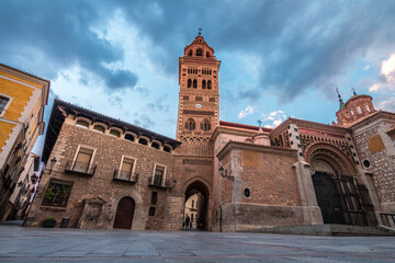 mudejar style tower in teruel old town, Spain