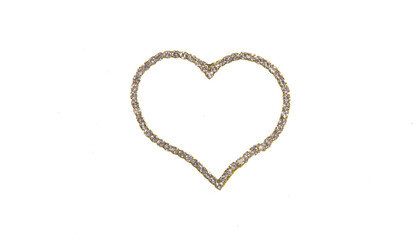 jewelry gold heart isolated on white background