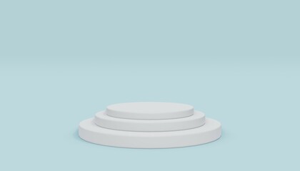 White circles mock up of empty stage. Space to place your text or object. 3d rendering.