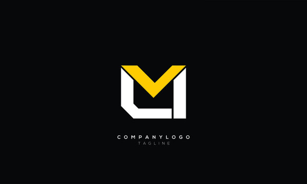 MU, UV, VU, LM, LVM, Abstract initial monogram letter alphabet logo design