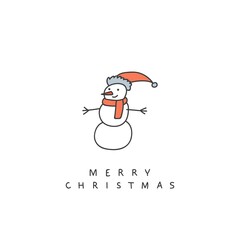 Vector illustration of cute snowman 