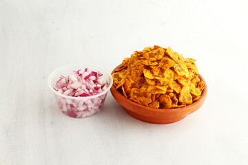 indian gujarati street food spicy snack flattened chickpeas chana jor garam 
