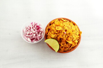 indian gujarati street food spicy snack flattened chickpeas chana jor garam 