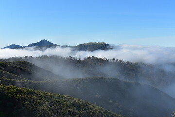 Foggy mountain landscape