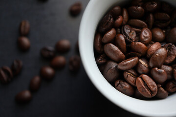 coffee beans in a cup