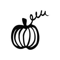 Hand drawn pumpkin, doodle illustration vector, single element 
