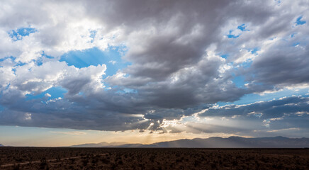 clouds over the field Mojave Desert
