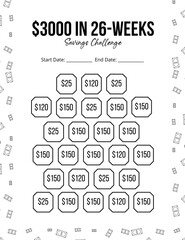 Card Save Money challenge, America dollars white background. Saving money wealth and financial concept, cards save money family