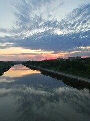 sunset over the river