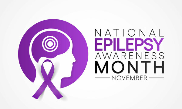 Epilepsy awareness month is observed every year in November, is a central nervous system (neurological) disorder in which brain activity becomes abnormal. vector illustration