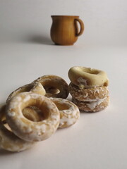 fresh icing cookies on the table