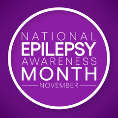 Epilepsy awareness month is observed every year in November, is a central nervous system (neurological) disorder in which brain activity becomes abnormal. vector illustration