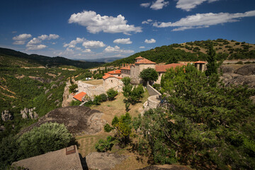 View to Holy Trinity Monastery in Meteora, Greece