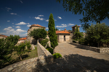 View to Holy Trinity Monastery in Meteora, Greece