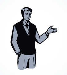 Business man. Vector drawing