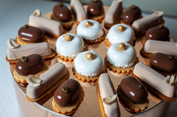 Delicious wedding reception candy bar dessert table