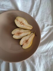 Pears on a plate