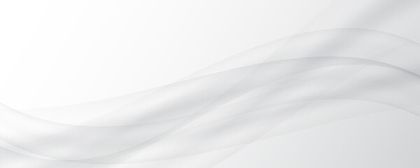 Fototapeta premium Abstract white gray background White silk satin background Wave smooth texture background