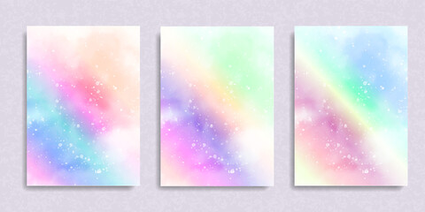 Abstract colorful watercolor background. Blue and pink colored. Vector rainbow pattern.