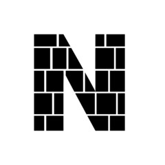 Letter N mask area. Alphabet-letter photo collage frames template. Family photo collage frames template for interior design. Vector collage layout for photo montage. Wall family template.