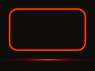 neon, luminous, rectangular frame for the design of letterheads, texts, illustrations and for decorating banners and advertising signs