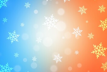 Light Blue, Yellow vector backdrop in holiday style.