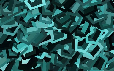 Dark Green vector texture with colorful hexagons.