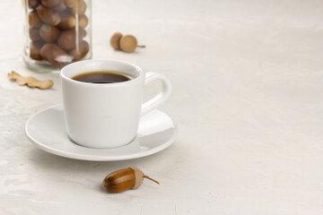 Acorn coffee. Healthy no caffeine beverage